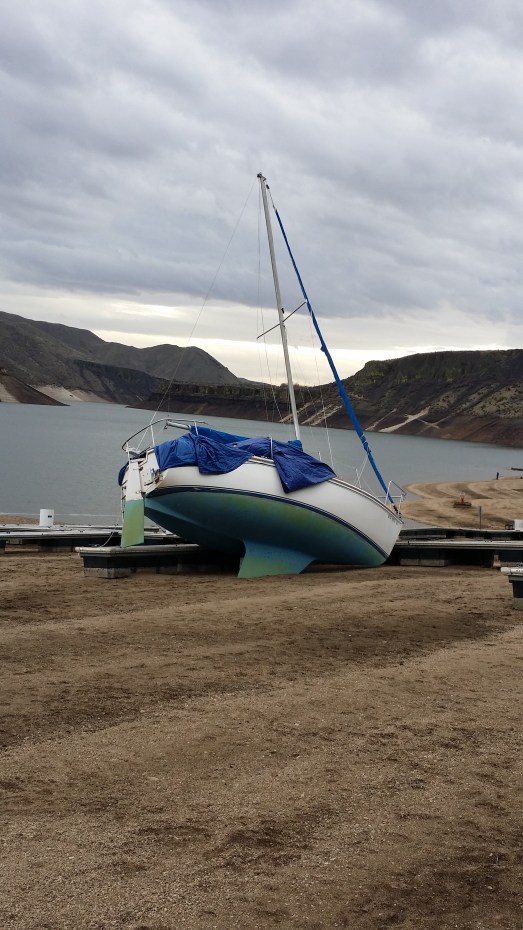 Lucky Peak Beached boat